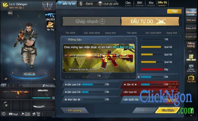 giao diện game Truy Kích