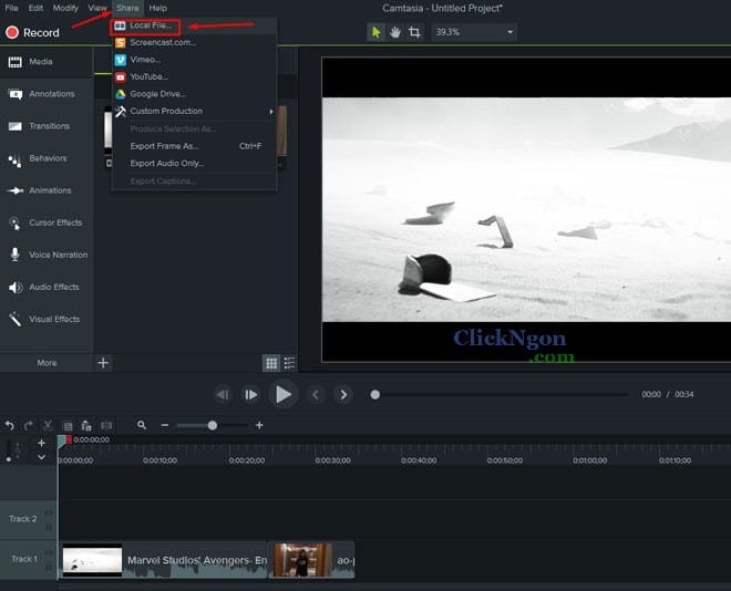 xuất video trong camtasia