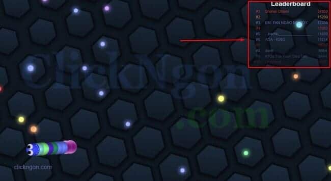 bảng xếp hạng cao thủ slither.io 2