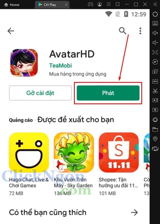 chơi game Avatar Android trên máy tính 