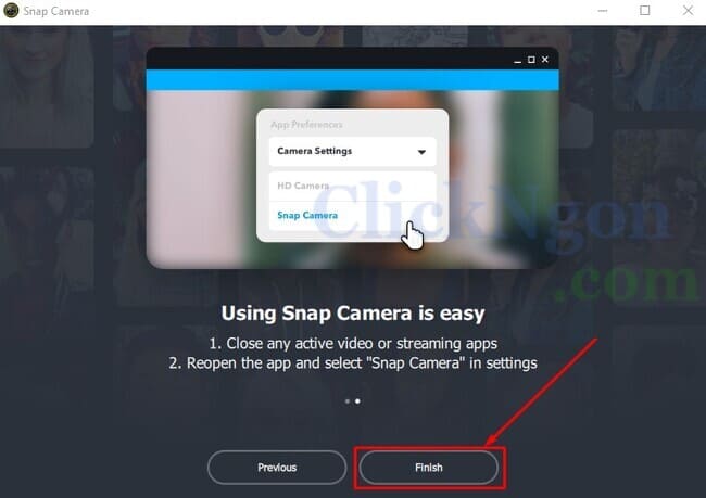 sử dụng snap camera trên máy tính